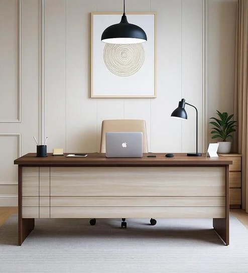  Alston Xl Workstation In Dark Balliness Pine & Cloud Ash Finish 